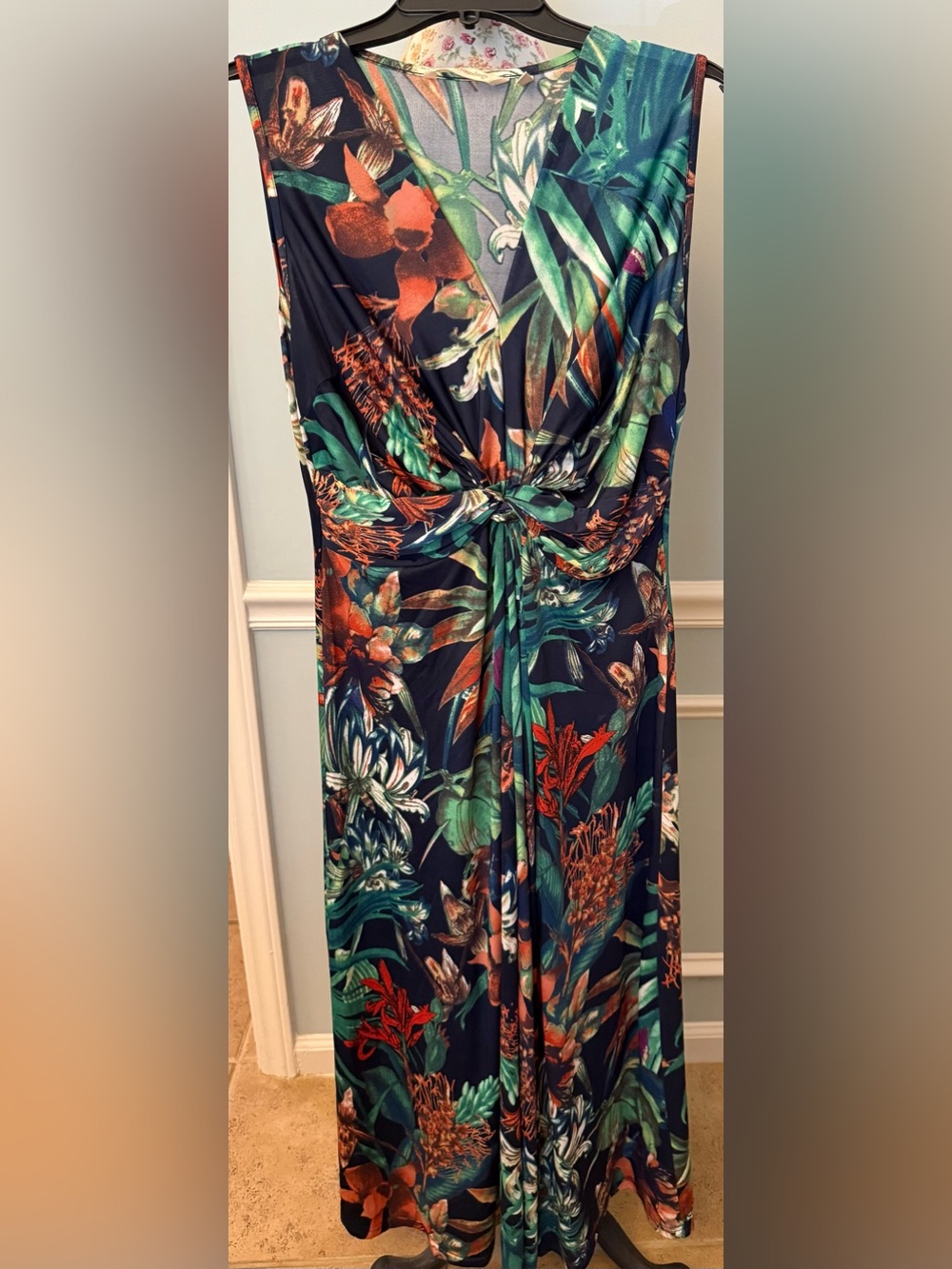 Soft Surroundings Paradise Island tropical print maxi dress   Petite Medium